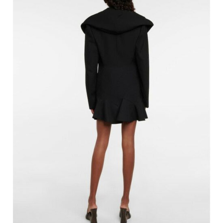 * Alaia Hooded Wool Minidress