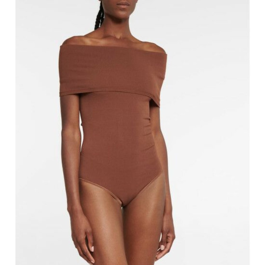 * Alaia Off-Shoulder Knit Bodysuit