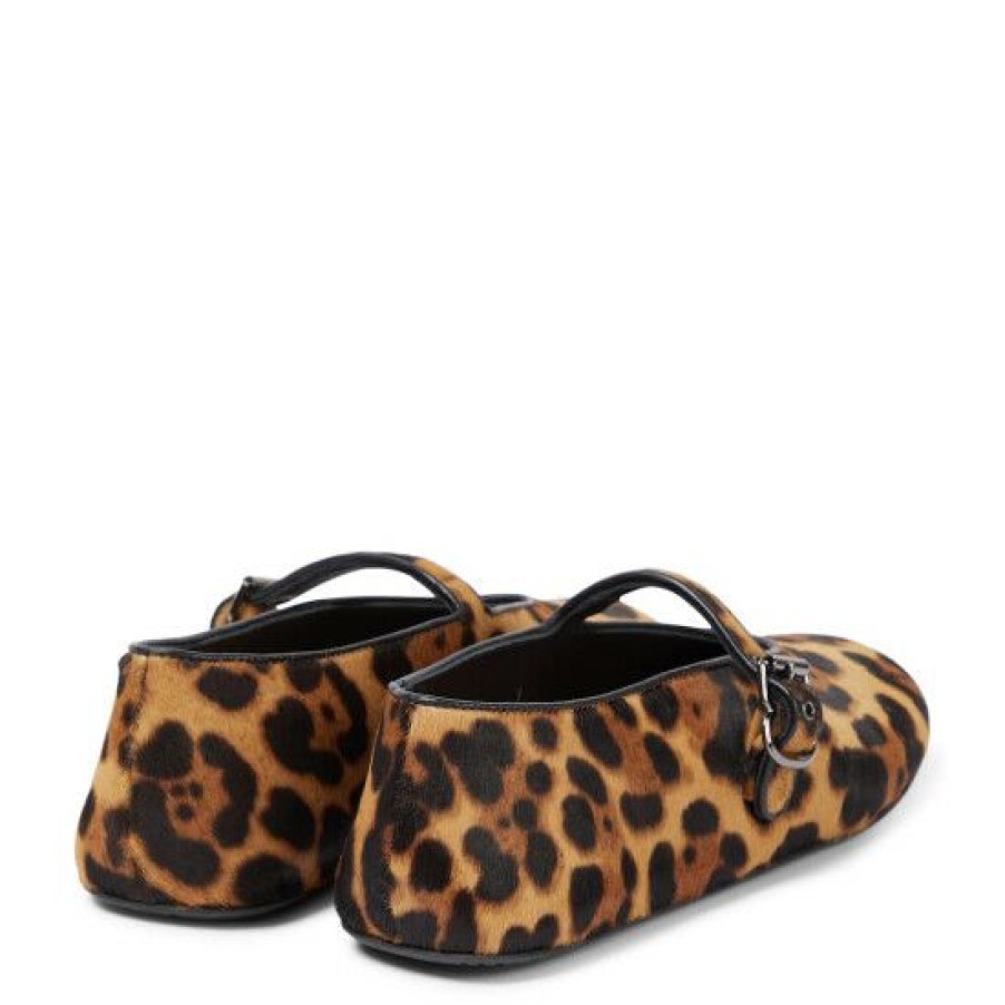 * Alaia Leopard-Print Calf Hair Flats