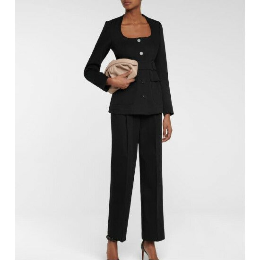 * Alaia High-Rise Cotton Gabardine Pants