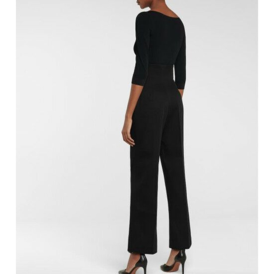 * Alaia High-Rise Cotton Gabardine Pants