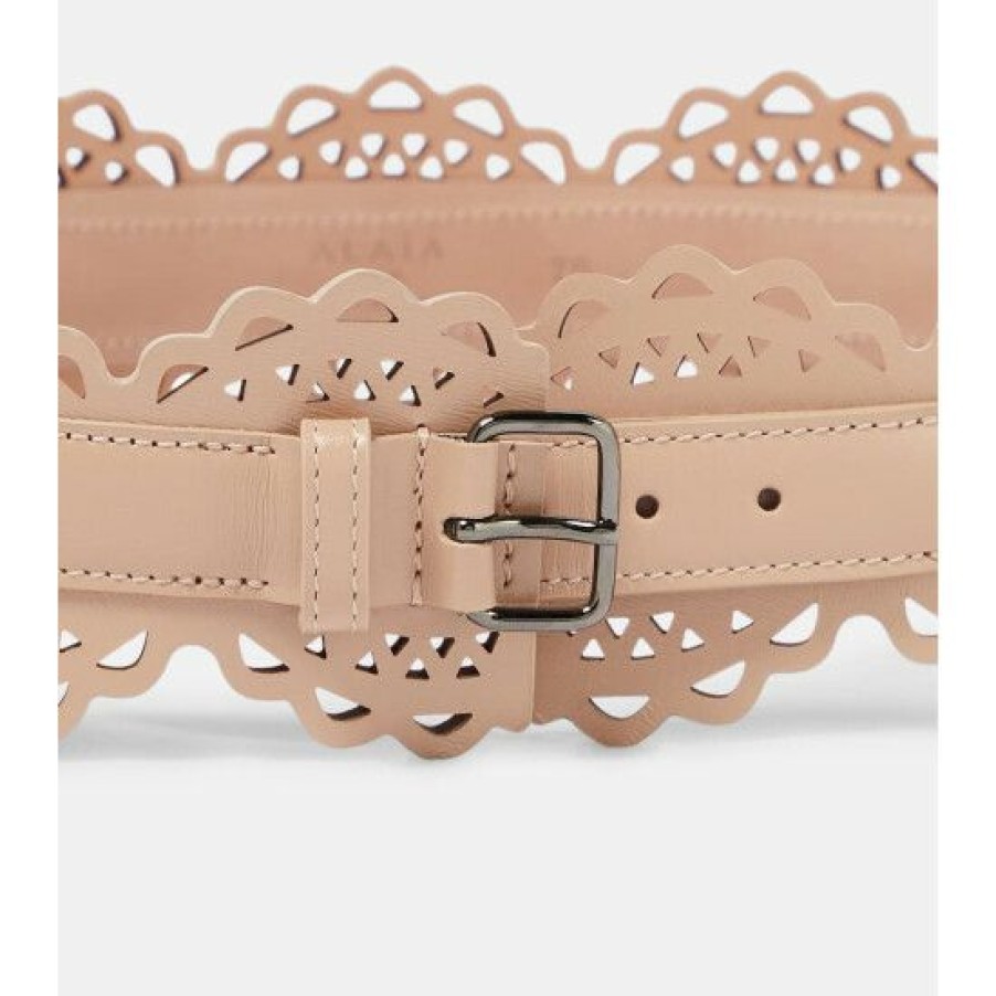 * Alaia Laser-Cut Leather Corset Belt