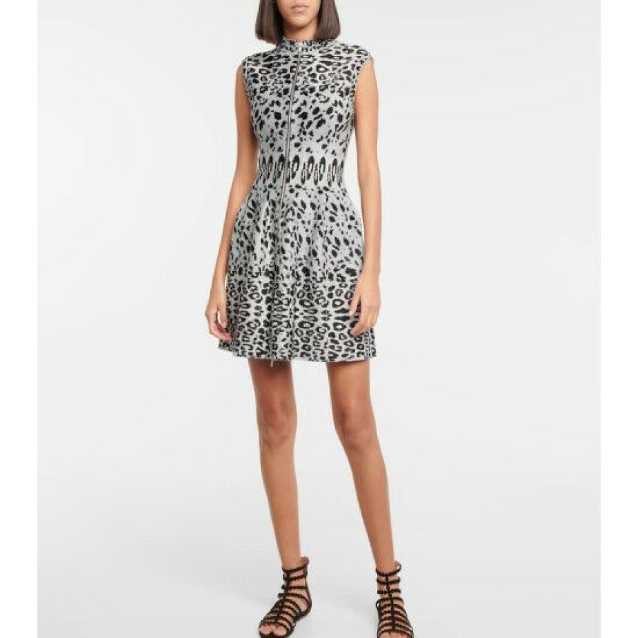 * Alaia Leopard Jacquard Minidress