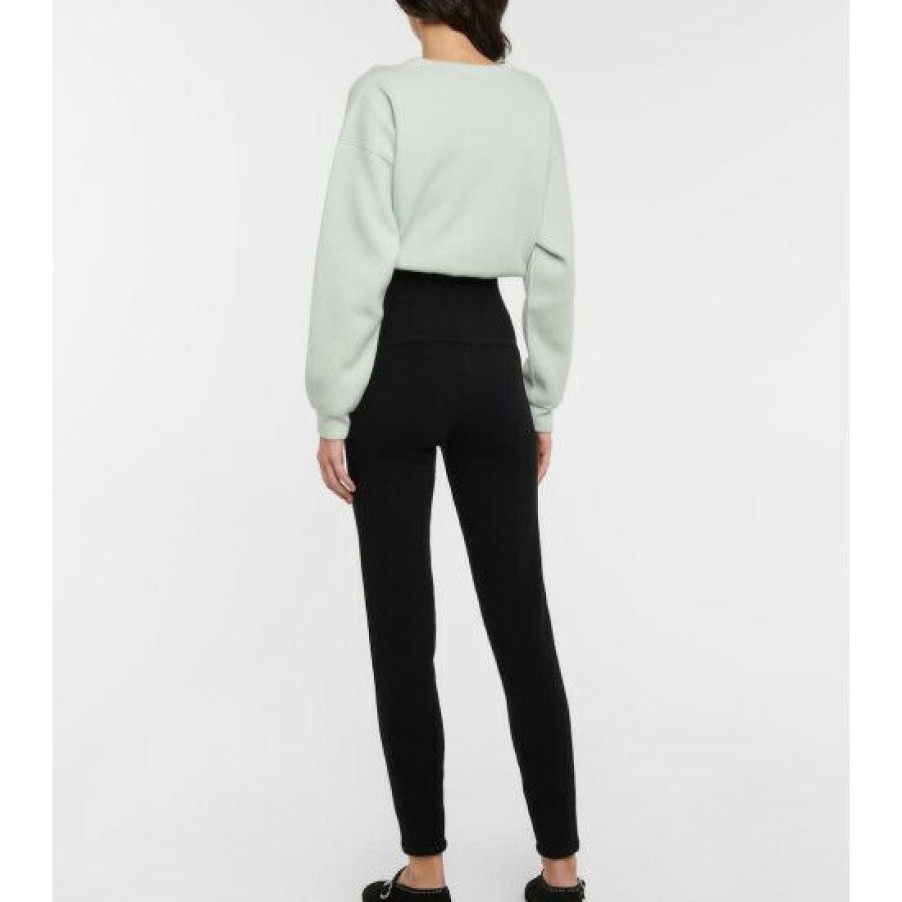 * Alaia High-Rise Cashmere Leggings