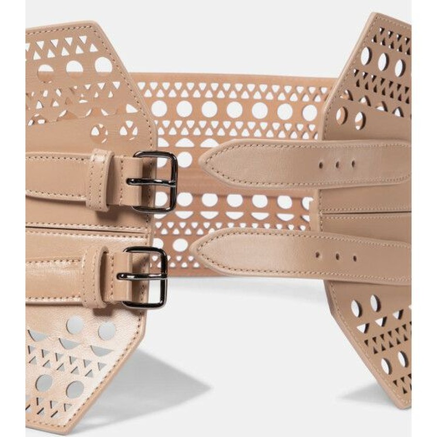 * Alaia Laser-Cut Leather Belt