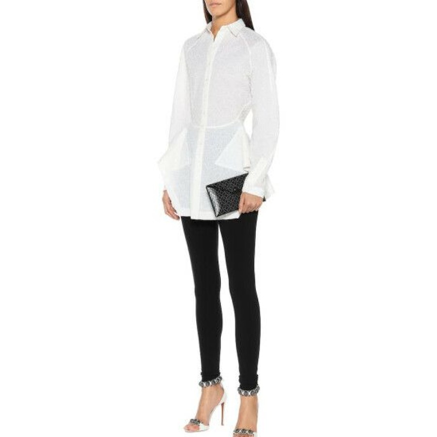 * Alaia Embroidered Wool-Mousseline Shirt