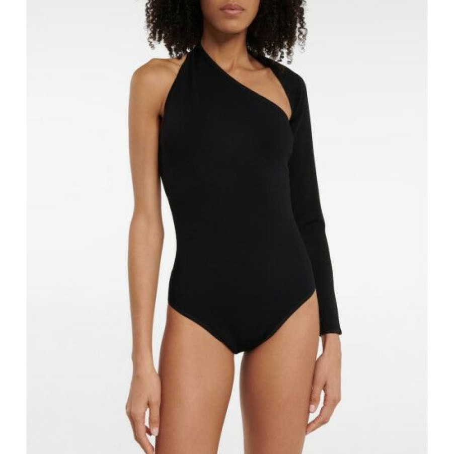 * Alaia One-Shoulder Cutout Bodysuit