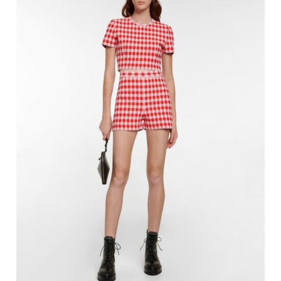 * Alaia Houndstooth Cropped Top