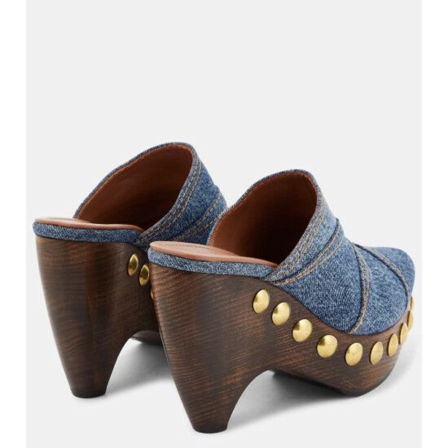 * Alaia Le Sabot Denim Mules