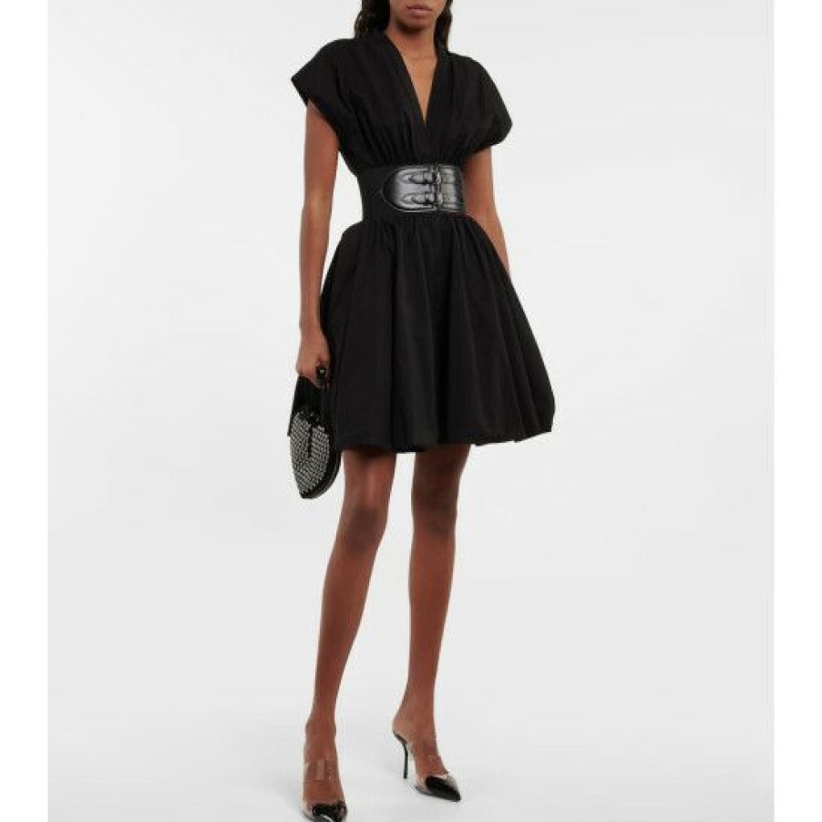 * Alaia Belted Cotton Poplin Minidress