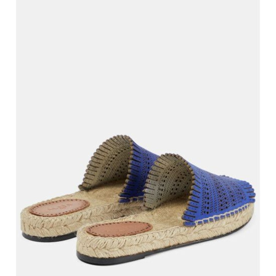 * Alaia Vienne Suede Espadrille Flat Sandals