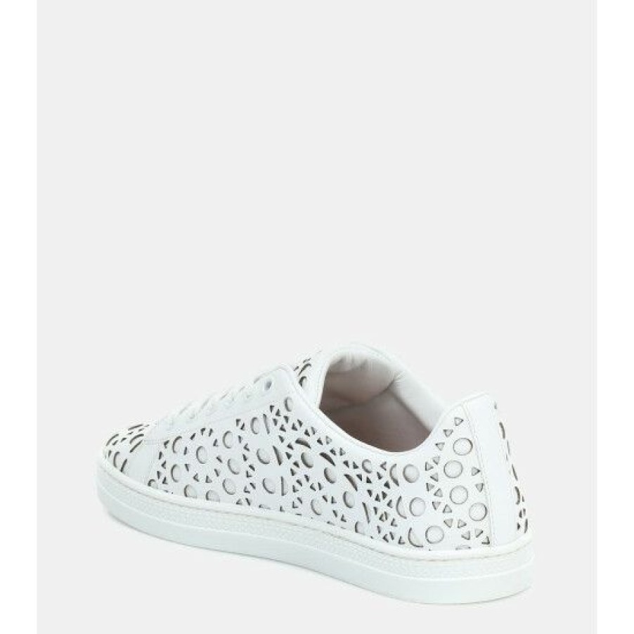 * Alaia Laser-Cut Leather Sneakers