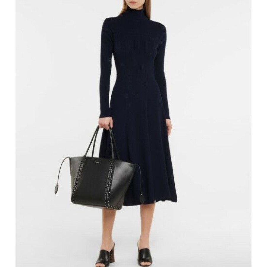 * Alaia Ribbed-Knit Wool-Blend Midi Dress