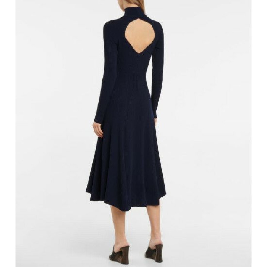 * Alaia Ribbed-Knit Wool-Blend Midi Dress