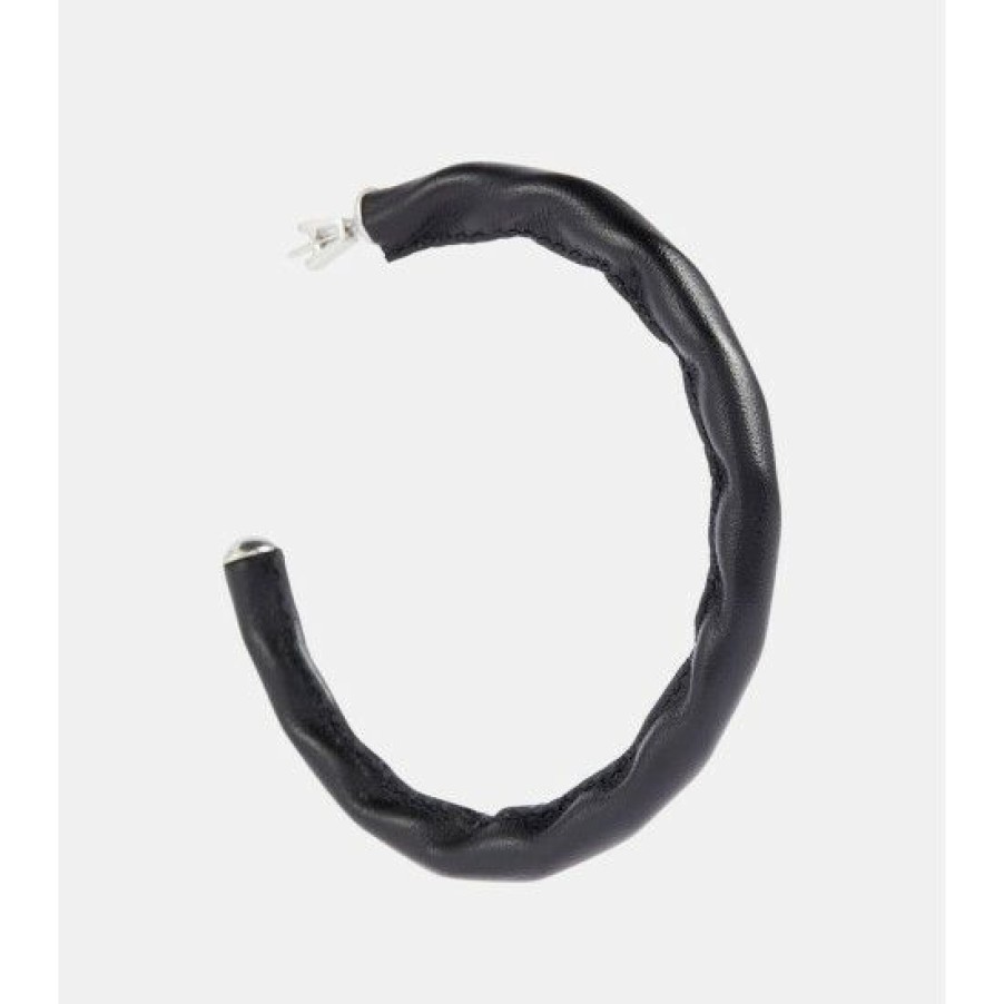 * Alaia Leather Hoop Earrings