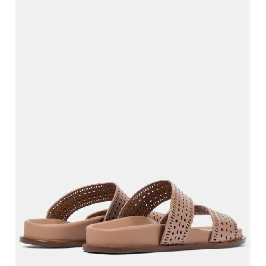 * Alaia Laser-Cut Leather Sandals