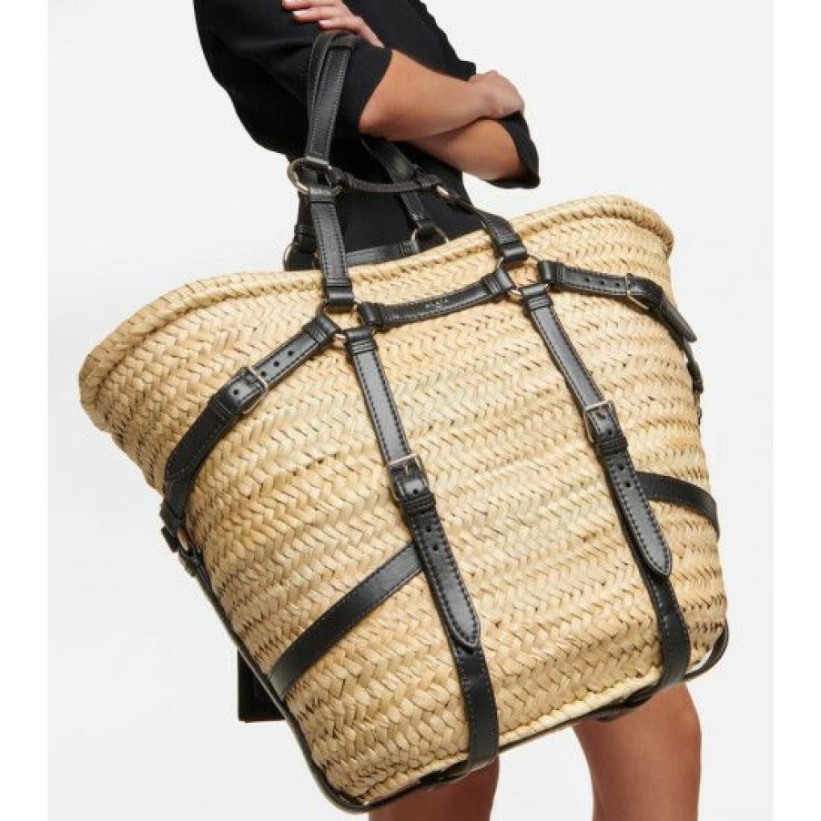 * Alaia Le Marais Harness Raffia Tote Bag