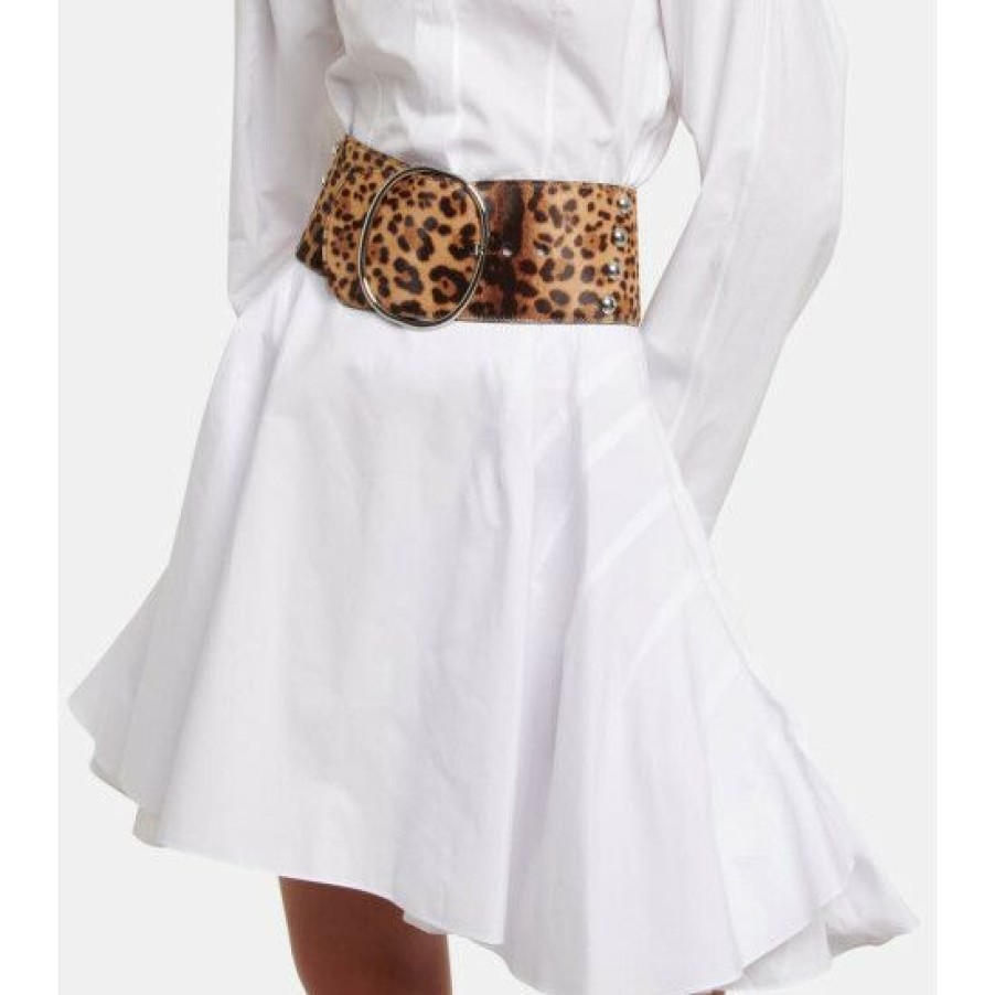 * Alaia Leopard-Print Calf Hair Belt