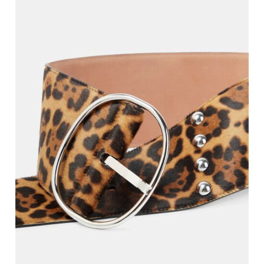 * Alaia Leopard-Print Calf Hair Belt