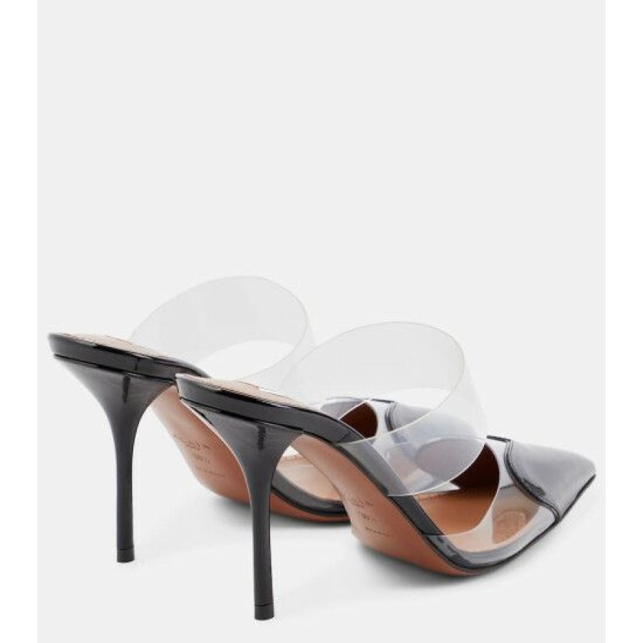 * Alaia Coeur Patent Leather And Pu Mules