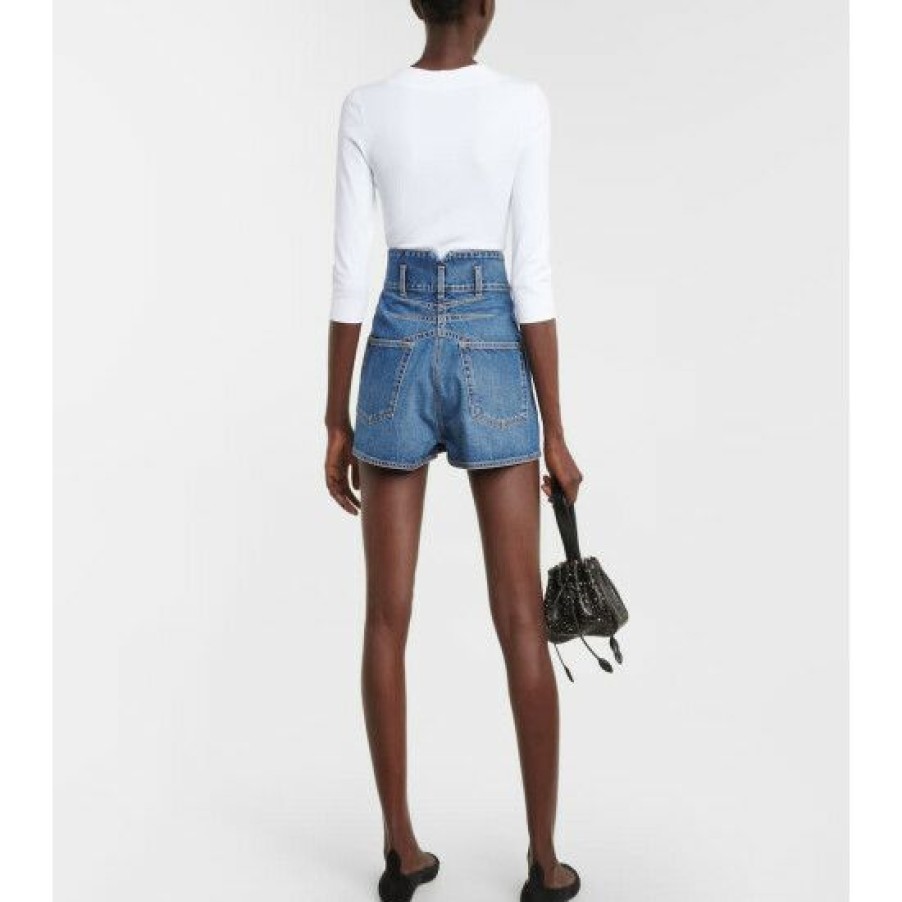 * Alaia High-Rise Denim Shorts