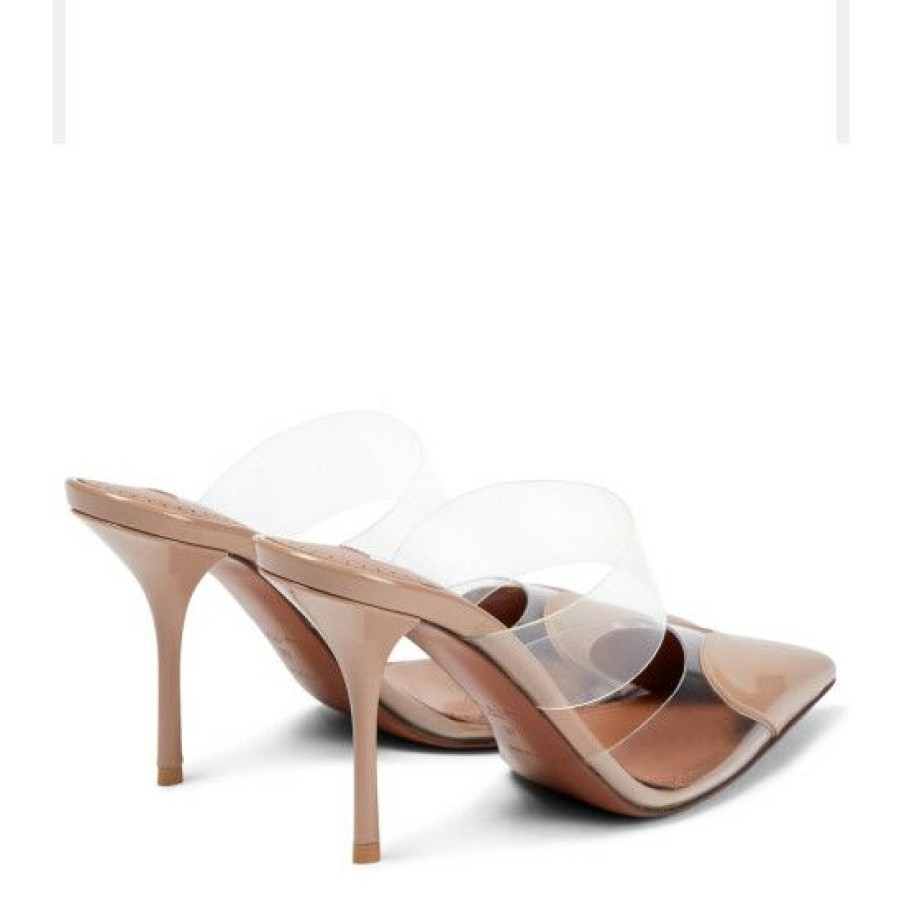 * Alaia Coeur Patent Leather And Pu Mules