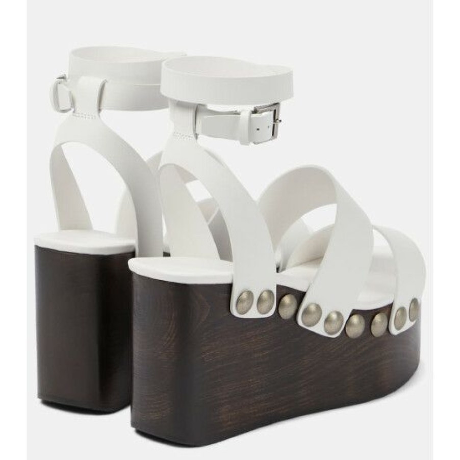 * Alaia Leather Wedge Sandals