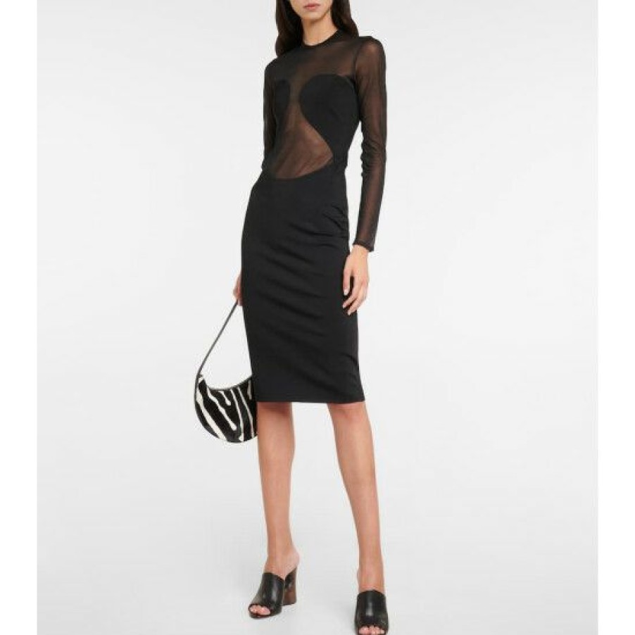 * Alaia Semi-Sheer Paneled Minidress