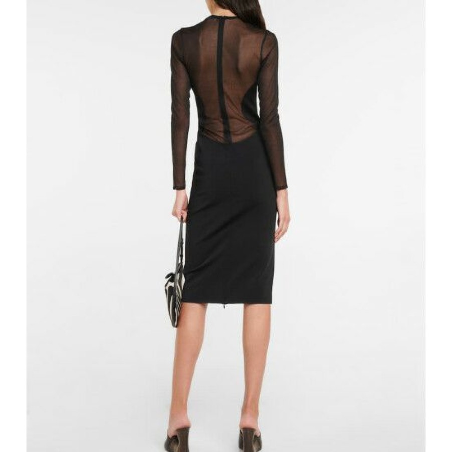 * Alaia Semi-Sheer Paneled Minidress