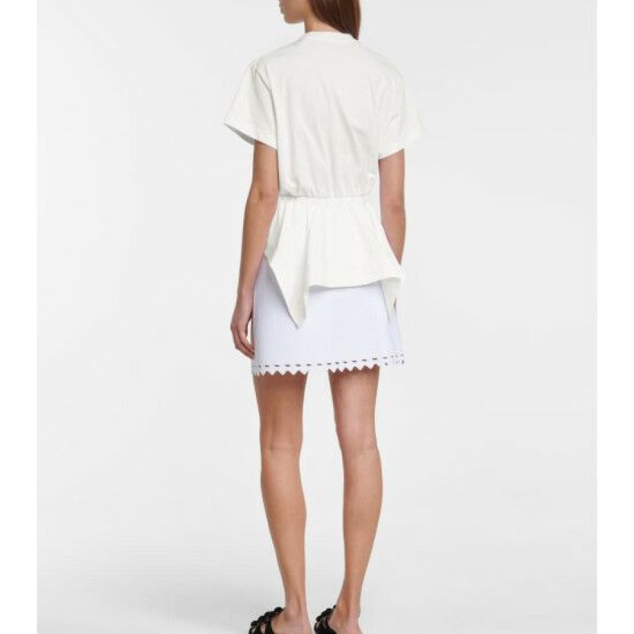 * Alaia Peplum Cotton T-Shirt