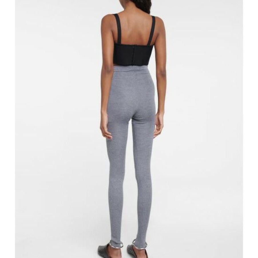 * Alaia High-Rise Cashmere And Silk Leggings