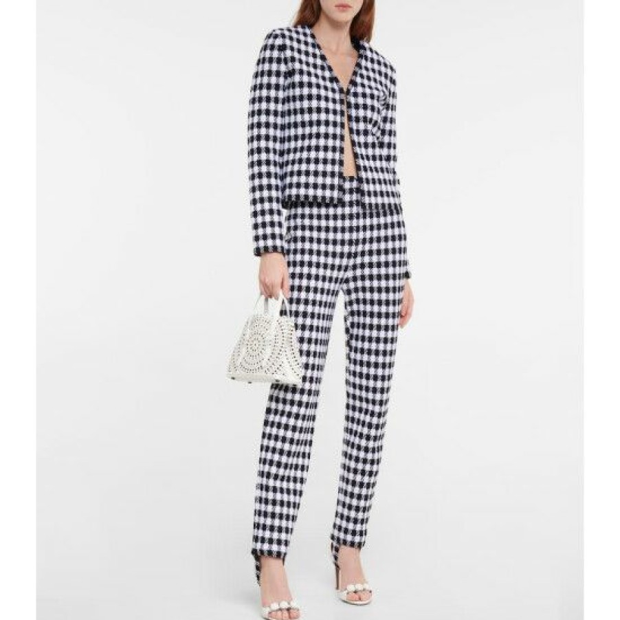 * Alaia Checked Jacquard-Knit Jacket