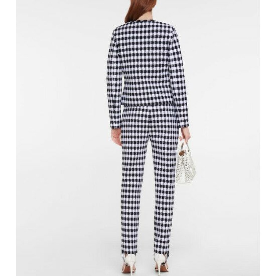 * Alaia Checked Jacquard-Knit Jacket