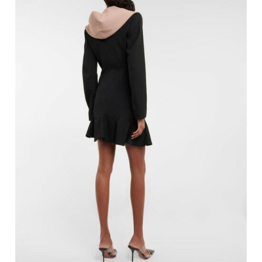 * Alaia Hooded Virgin Wool Minidress