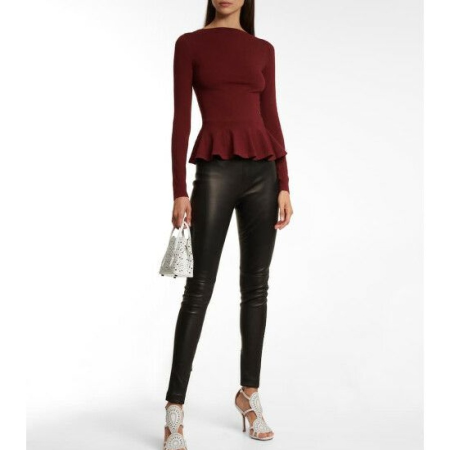 * Alaia High-Rise Leather Leggings