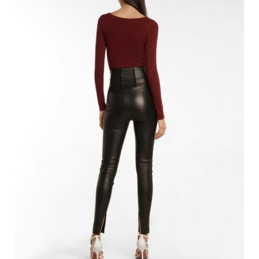 * Alaia High-Rise Leather Leggings