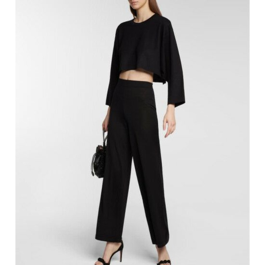 * Alaia Cropped Cashmere And Silk Sweater