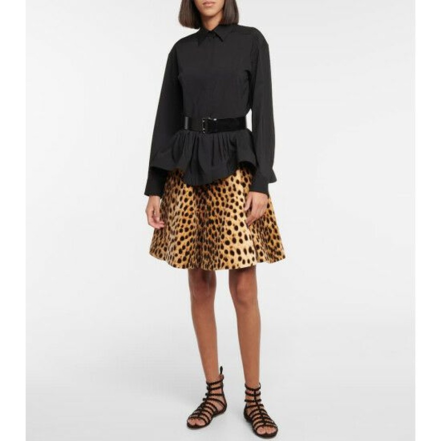 * Alaia Cheetah-Print Velvet Miniskirt