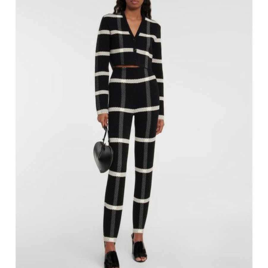 * Alaia Checked Wool-Blend Cardigan