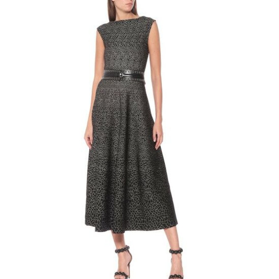 * Alaia Stretch-Jacquard Midi Dress