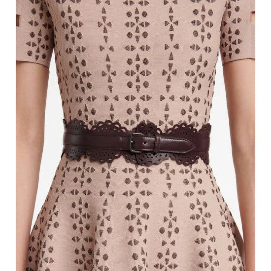 * Alaia Laser-Cut Leather Corset Belt