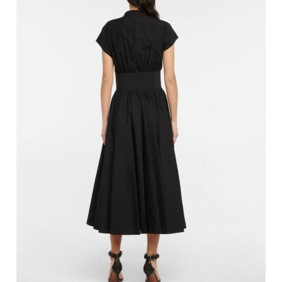 * Alaia Belted Cotton Poplin Midi Dress