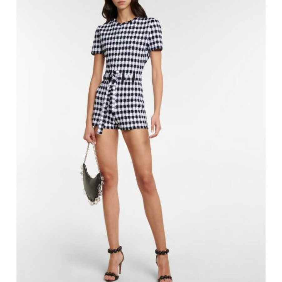 * Alaia Checked Jacquard Playsuit