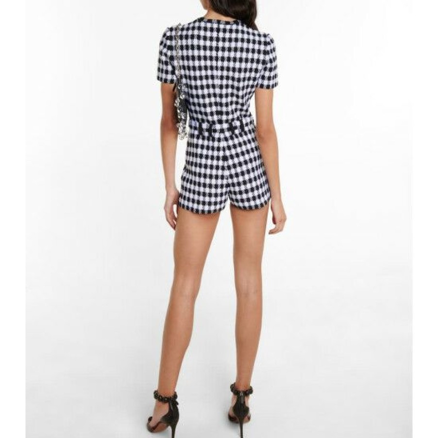 * Alaia Checked Jacquard Playsuit