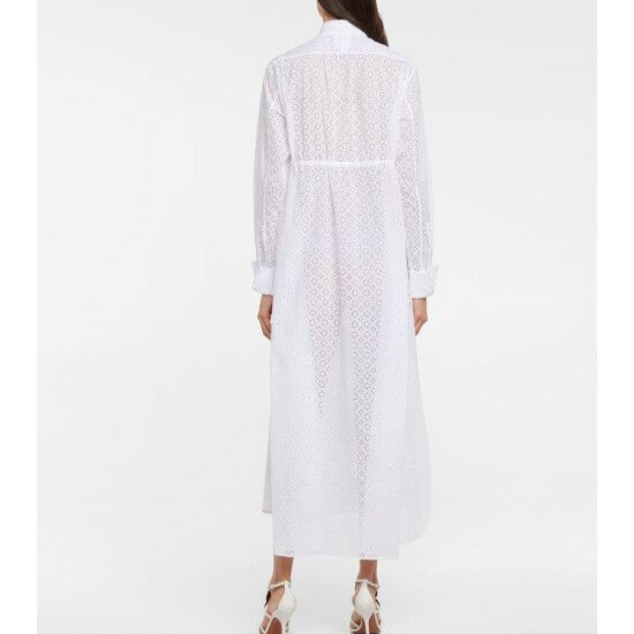 * Alaia Broderie Anglaise Cotton Midi Dress