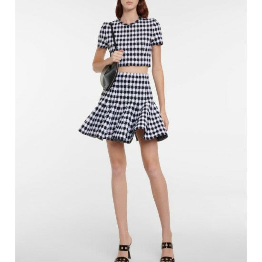 * Alaia Houndstooth Cropped Top