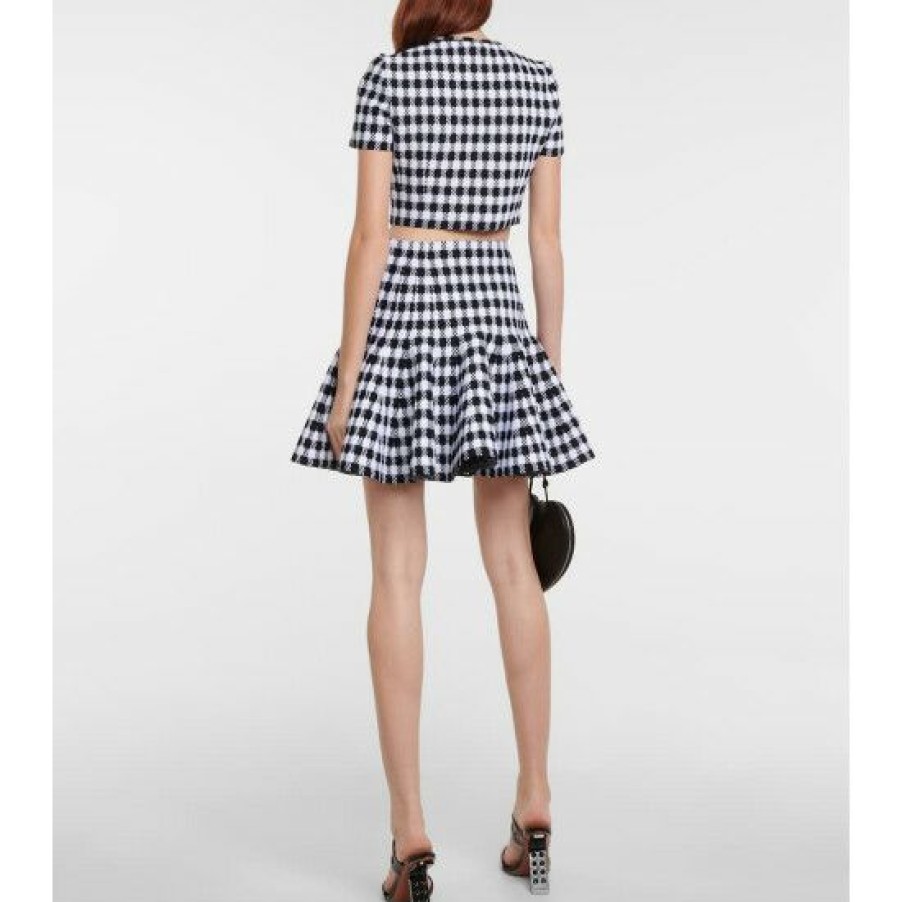 * Alaia Houndstooth Cropped Top