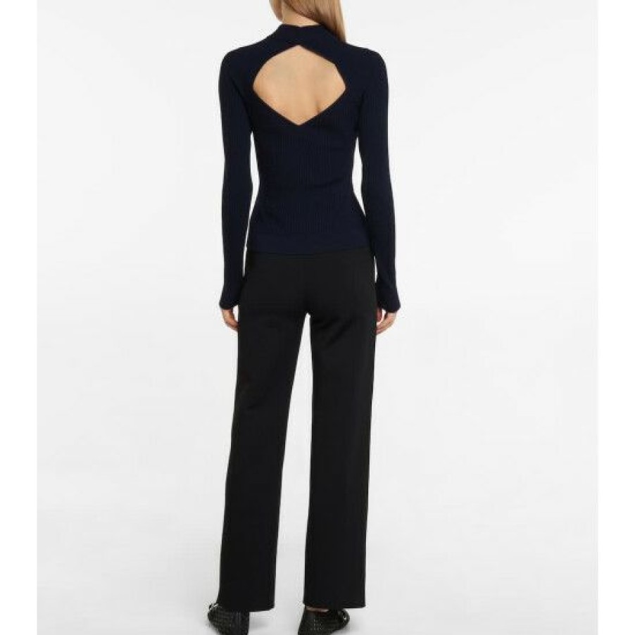 * Alaia Ribbed-Knit Wool-Blend Top