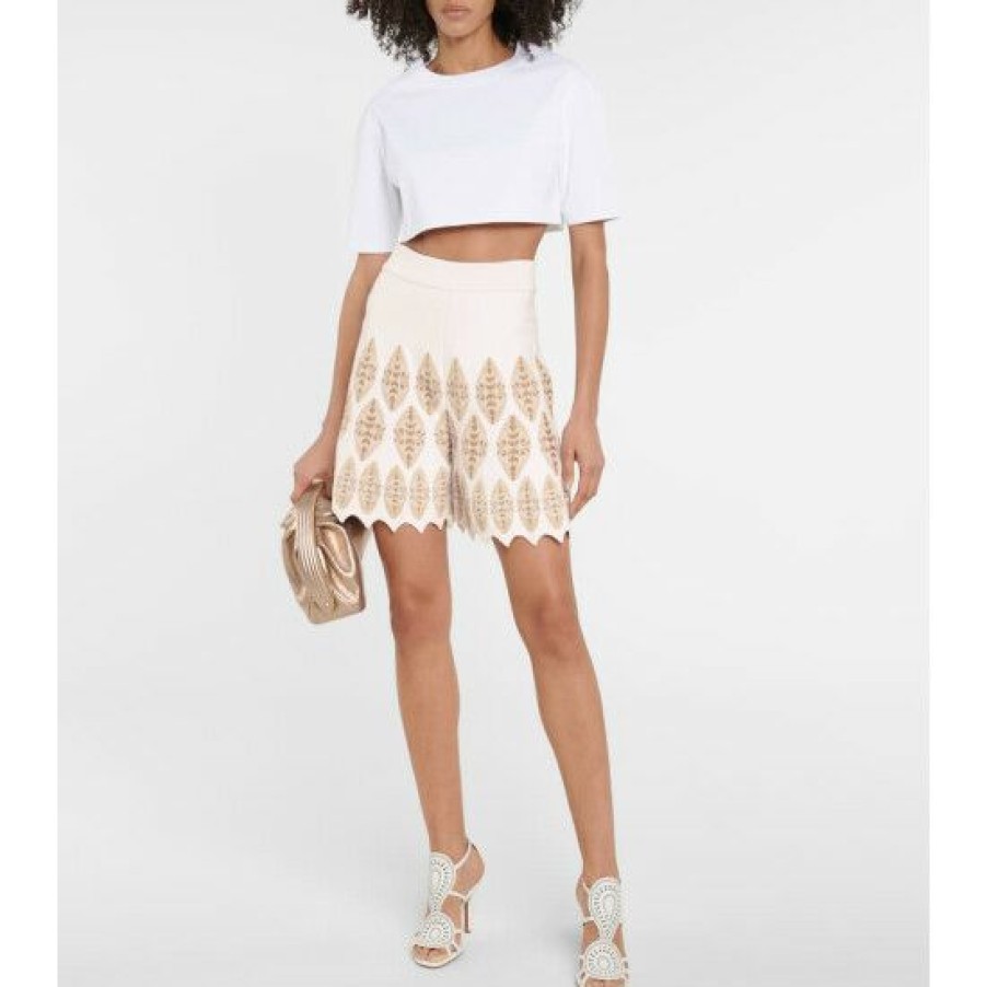 * Alaia High-Rise Jacquard Shorts