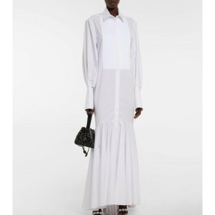 * Alaia Cotton Poplin Maxi Shirt Dress